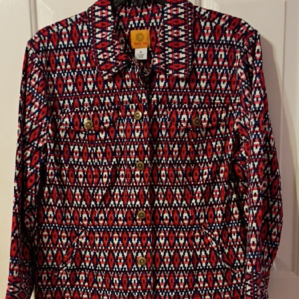 Colorful Ruby Road Geometric Pattern Jacket - image 1